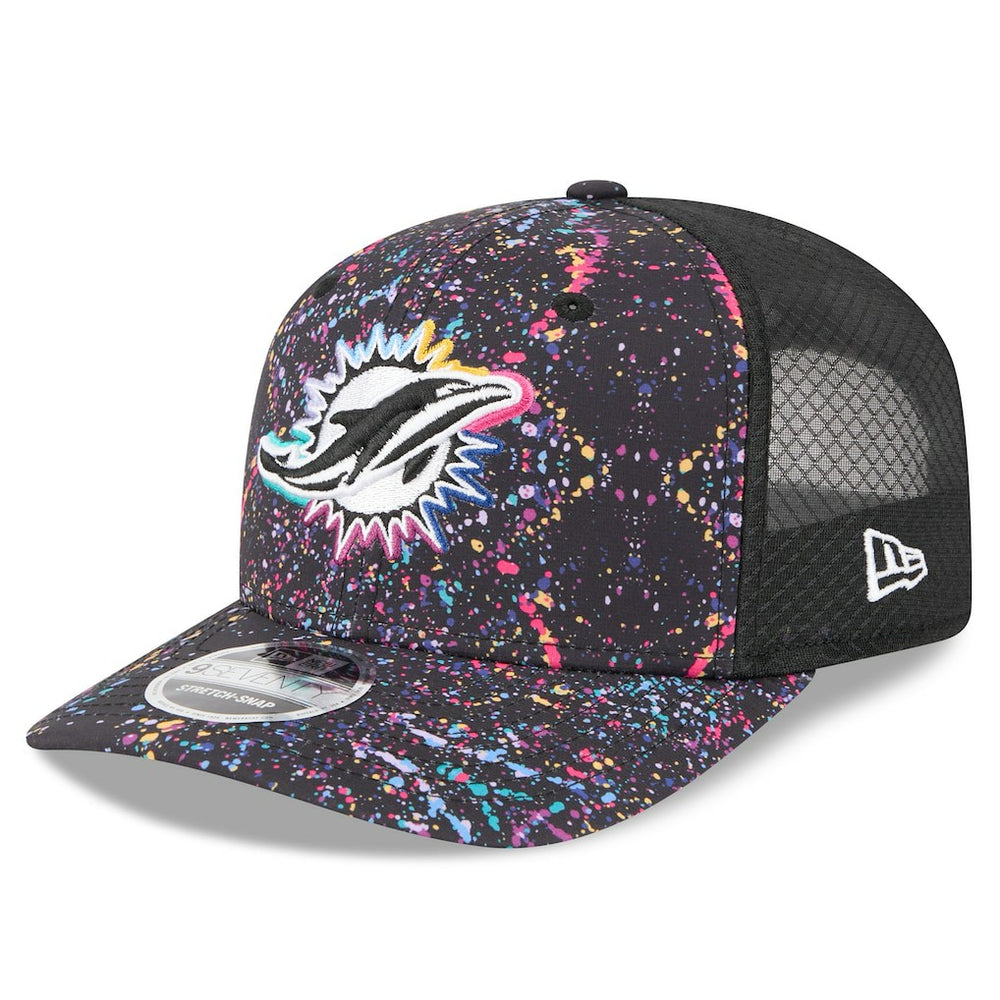 Miami Dolphins New Era 2025 NFL Crucial Catch 9SEVENTY Adjustable Hat - Black - NFL