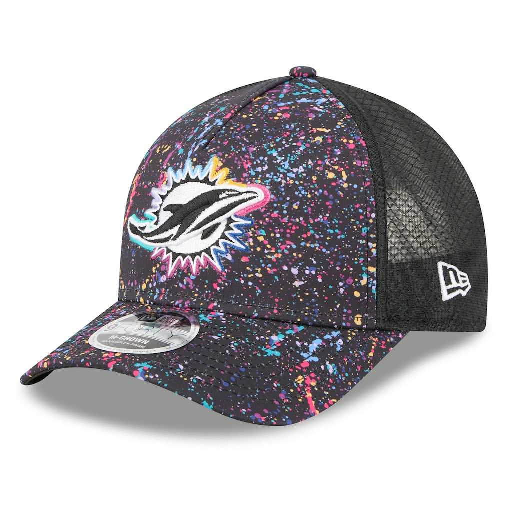 Miami Dolphins New Era 2025 NFL Crucial Catch 9FORTY Adjustable Hat - Black - NFL