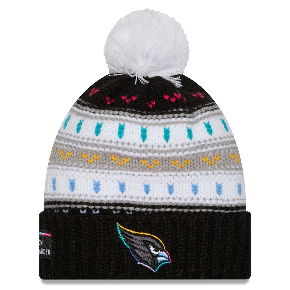 Arizona Cardinals New Era Women's 2025 NFL Crucial Catch Cuffed Knit Hat with Pom - Black - NFL