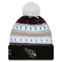 Arizona Cardinals New Era Women's 2025 NFL Crucial Catch Cuffed Knit Hat with Pom - Black - NFL
