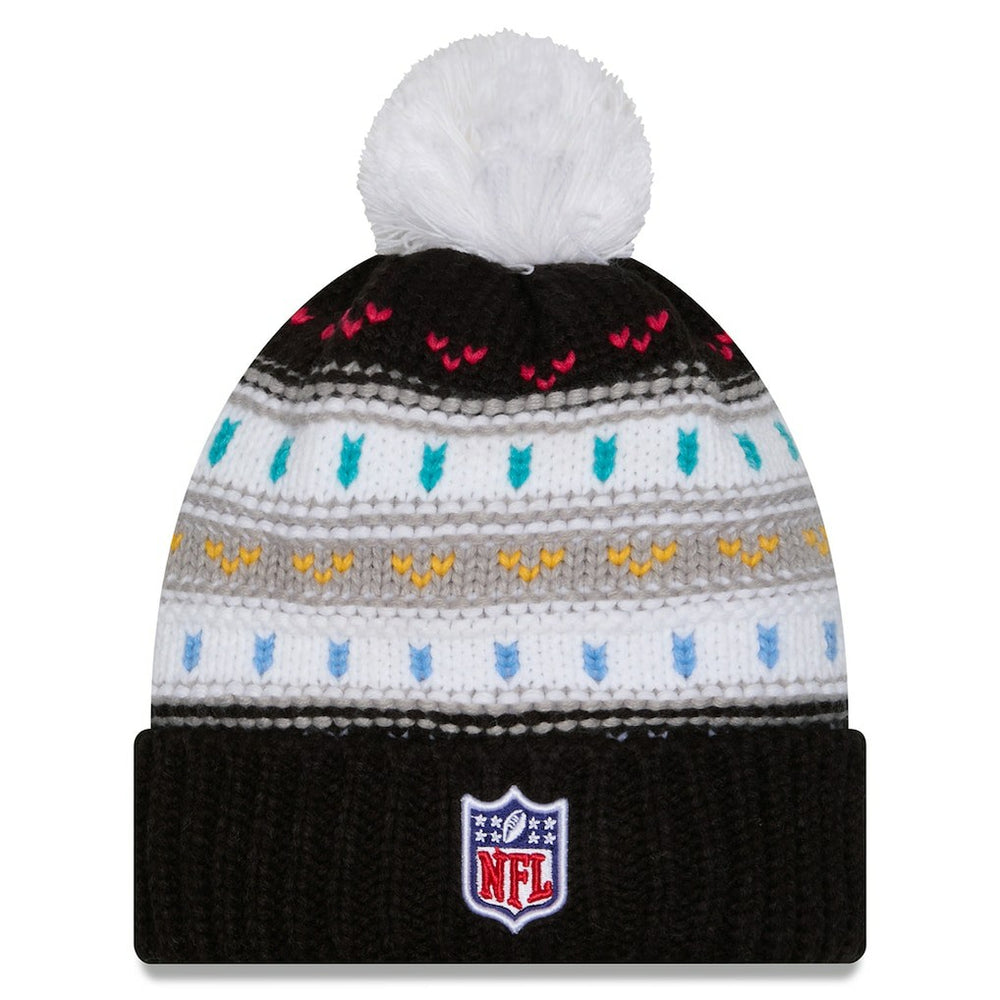 Arizona Cardinals New Era Women's 2025 NFL Crucial Catch Cuffed Knit Hat with Pom - Black - NFL