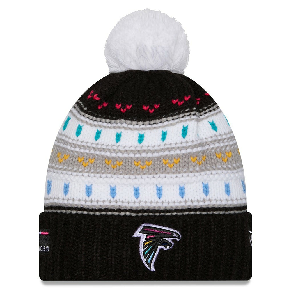 Atlanta Falcons New Era Women's 2025 NFL Crucial Catch Cuffed Knit Hat with Pom - Black - NFL