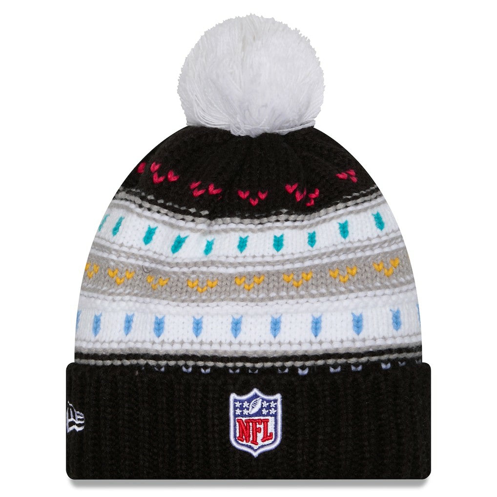 Cincinnati Bengals New Era Women's 2025 NFL Crucial Catch Cuffed Knit Hat with Pom - Black - NFL
