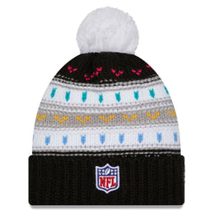 Los Angeles Chargers New Era Women's 2025 NFL Crucial Catch Cuffed Knit Hat with Pom - Black - NFL