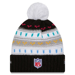 New York Jets New Era Women's 2025 NFL Crucial Catch Cuffed Knit Hat with Pom - Black - NFL