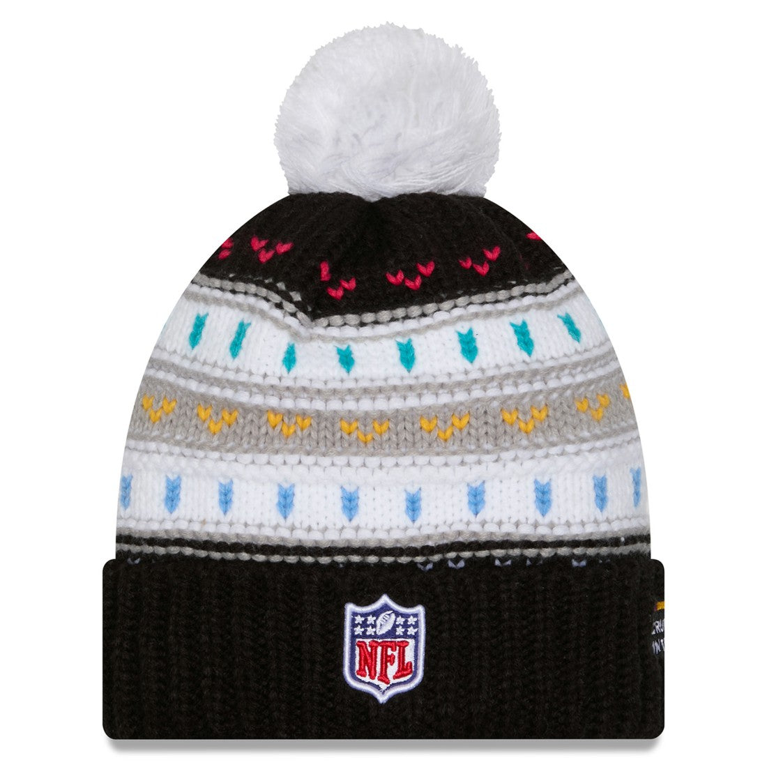 Tampa Bay Buccaneers New Era Women's 2025 NFL Crucial Catch Cuffed Knit Hat with Pom - Black - NFL