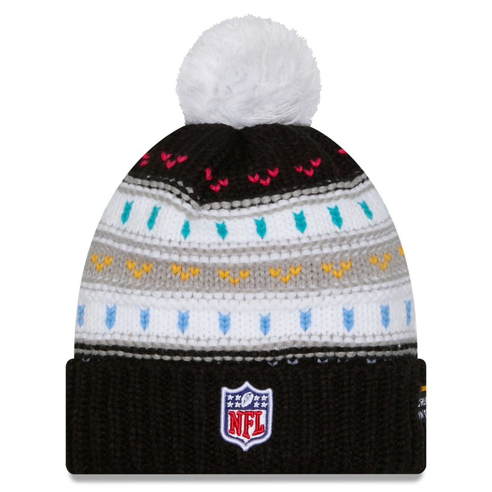 Tampa Bay Buccaneers New Era Women's 2025 NFL Crucial Catch Cuffed Knit Hat with Pom - Black - NFL