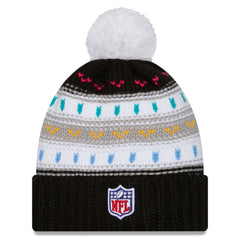 Tennessee Titans New Era Women's 2025 NFL Crucial Catch Cuffed Knit Hat with Pom - Black - NFL