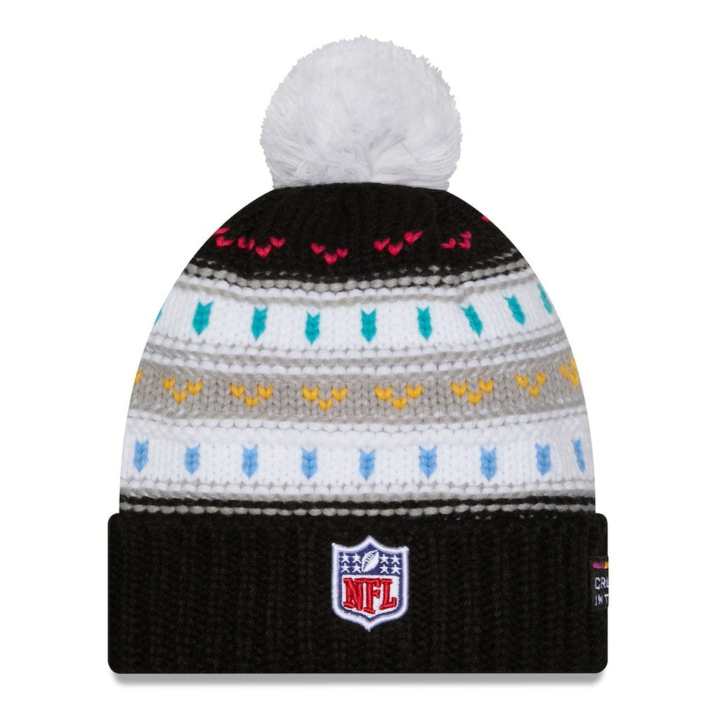 Los Angeles Rams New Era Women's 2025 NFL Crucial Catch Cuffed Knit Hat with Pom - Black - NFL