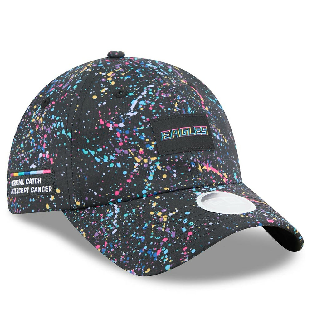Philadelphia Eagles New Era Women's 2025 NFL Crucial Catch Pony Tail Adjustable Hat - Black - NFL