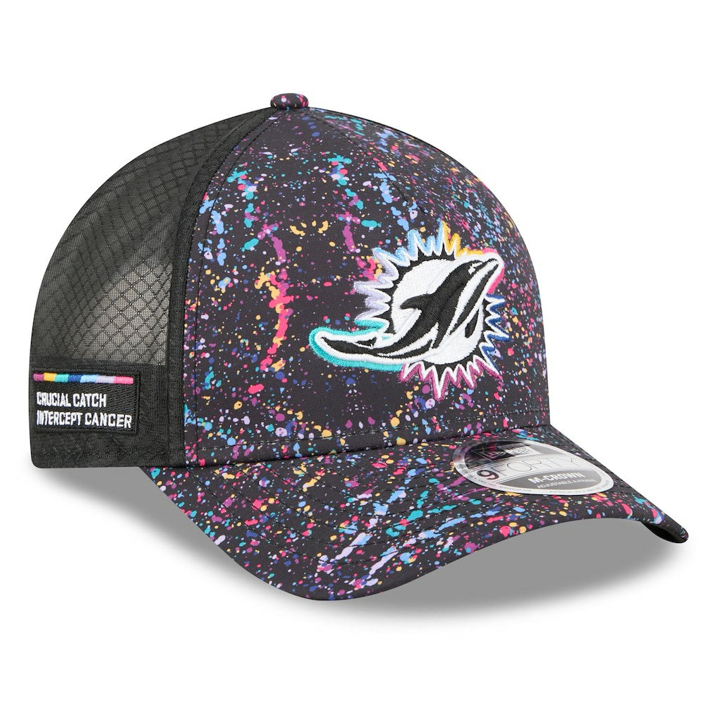 Miami Dolphins New Era Youth 2025 NFL Crucial Catch 9FORTY Adjustable Hat - Black - NFL