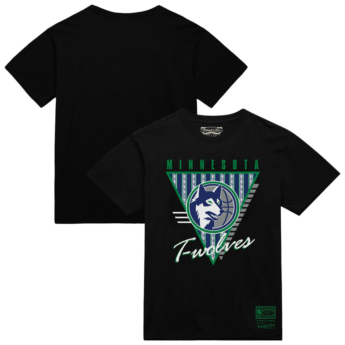 Mitchell & Ness Minnesota Timberwolves Worldwide Collection Tri-Logo T-Shirt Black