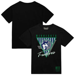 Mitchell & Ness Minnesota Timberwolves Worldwide Collection Tri-Logo T-Shirt Black