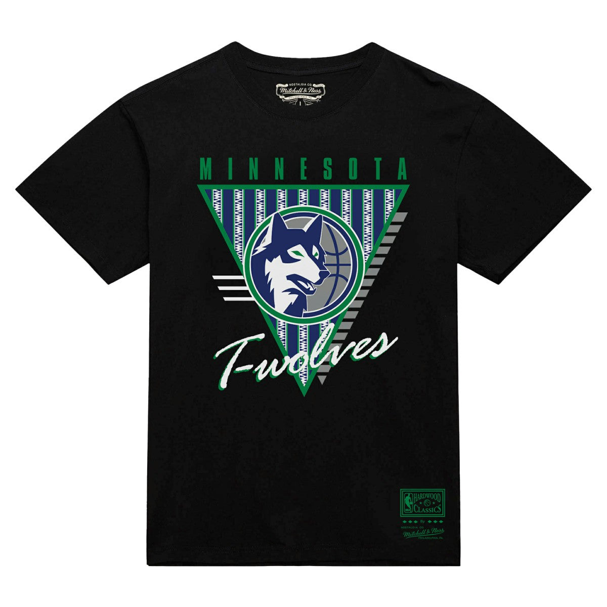 Mitchell & Ness Minnesota Timberwolves Worldwide Collection Tri-Logo T-Shirt Black