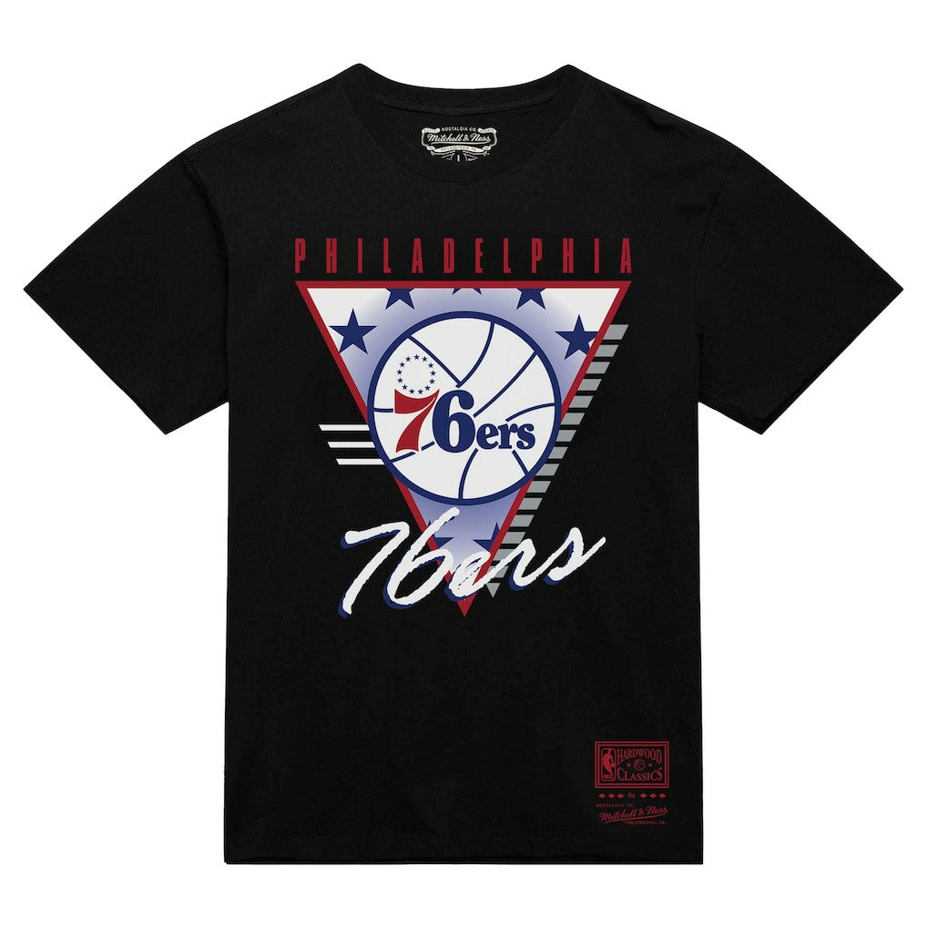 Mitchell & Ness Philadelphia 76ers Worldwide Collection Tri-Logo T-Shirt Black