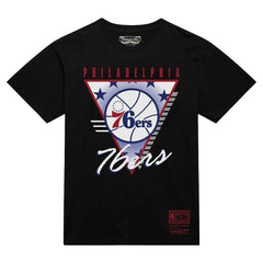 Mitchell & Ness Philadelphia 76ers Worldwide Collection Tri-Logo T-Shirt Black