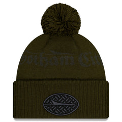 New York Jets New Era 2025 Rivalries Collection Sideline Cuffed Knit Hat with Pom - Gotham Green - NFL