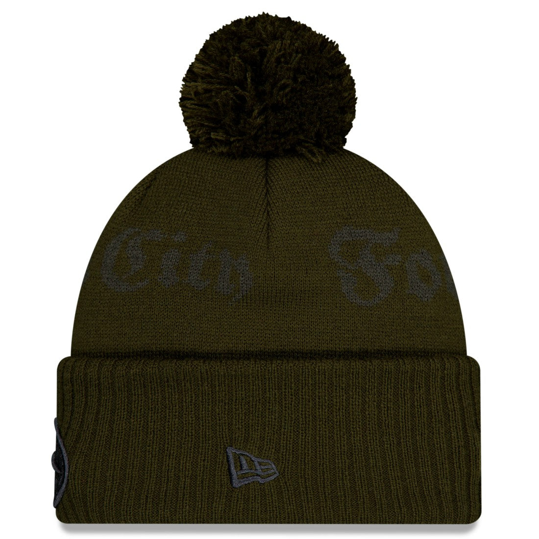 New York Jets New Era 2025 Rivalries Collection Sideline Cuffed Knit Hat with Pom - Gotham Green - NFL