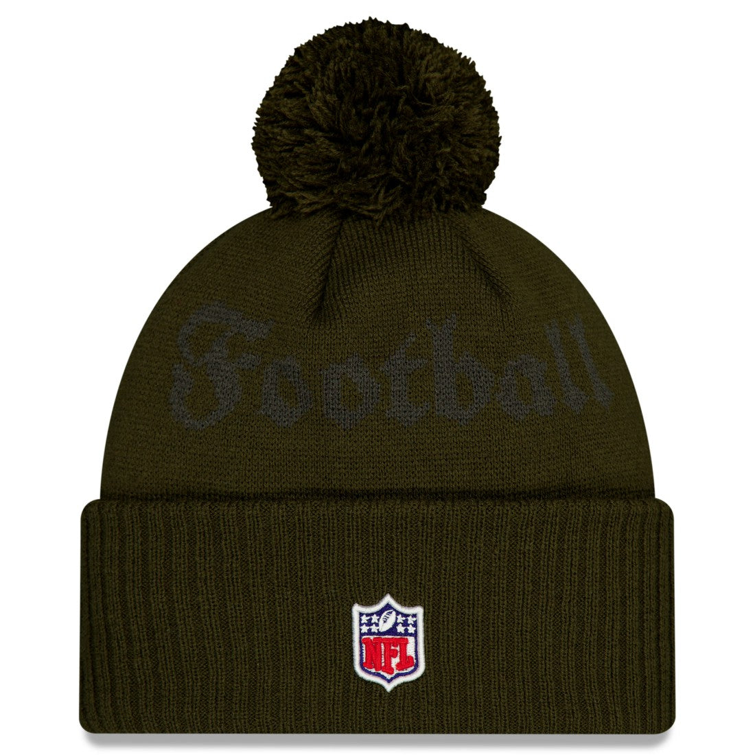 New York Jets New Era 2025 Rivalries Collection Sideline Cuffed Knit Hat with Pom - Gotham Green - NFL