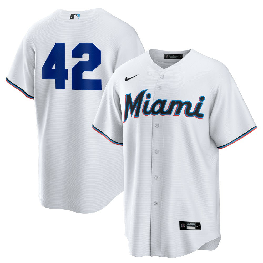 Miami Marlins Nike Home  2025 Jackie Robinson Day Replica Jersey Outlet