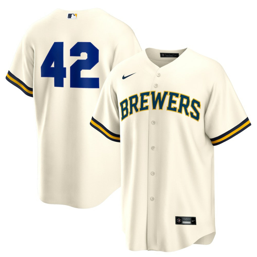 Milwaukee Brewers Nike Home  2025 Jackie Robinson Day Replica Jersey for sale