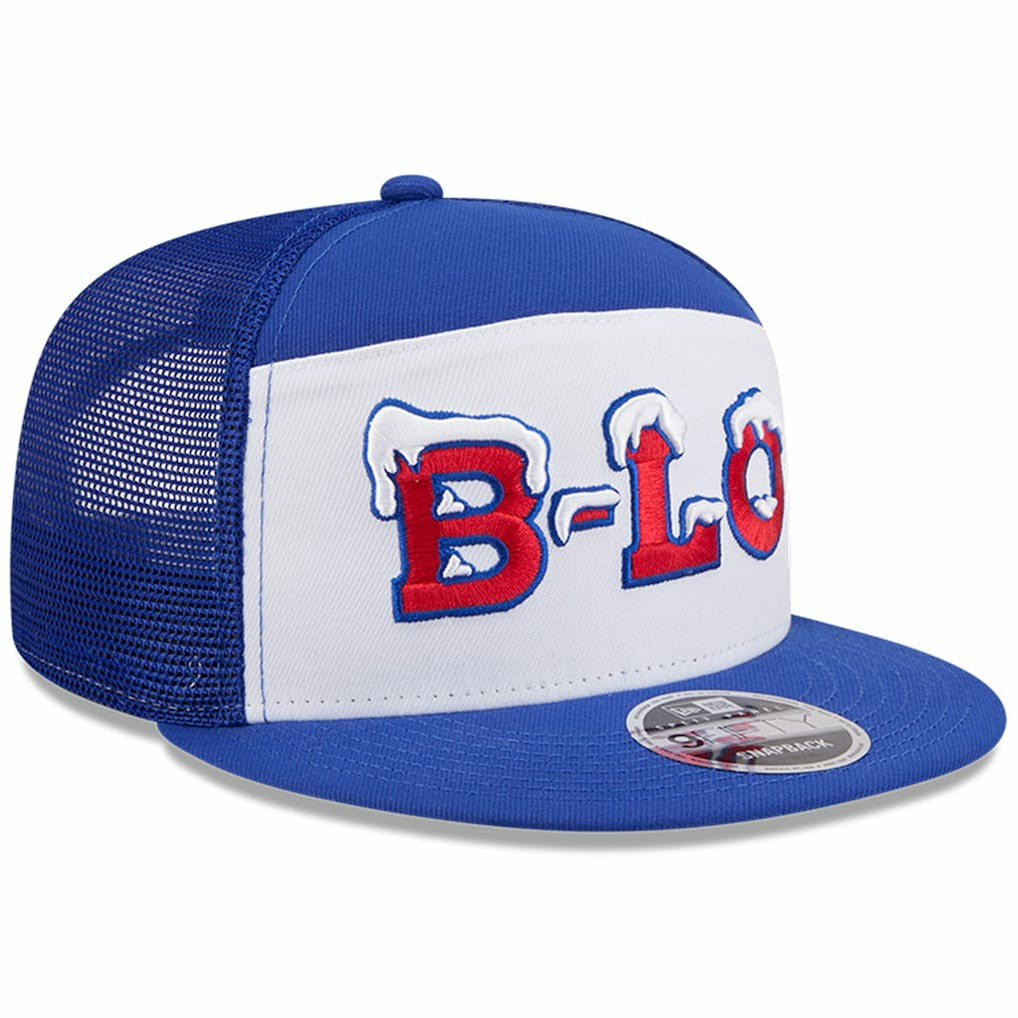 Buffalo Bills New Era 2025 Rivalries Collection Team Split Panel 9FIFTY Snapback Hat - White/Royal - NFL