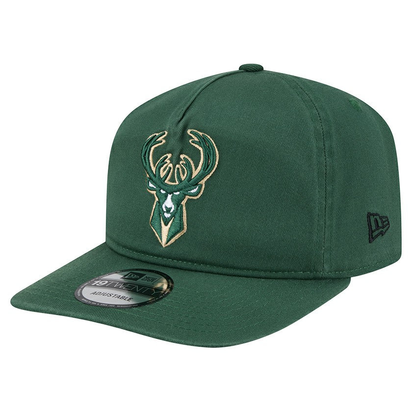 New Era Milwaukee Bucks Cotton 19TWENTY Adjustable Hat Hunter Green