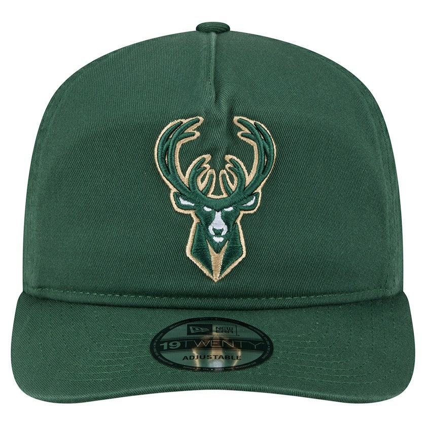 New Era Milwaukee Bucks Cotton 19TWENTY Adjustable Hat Hunter Green