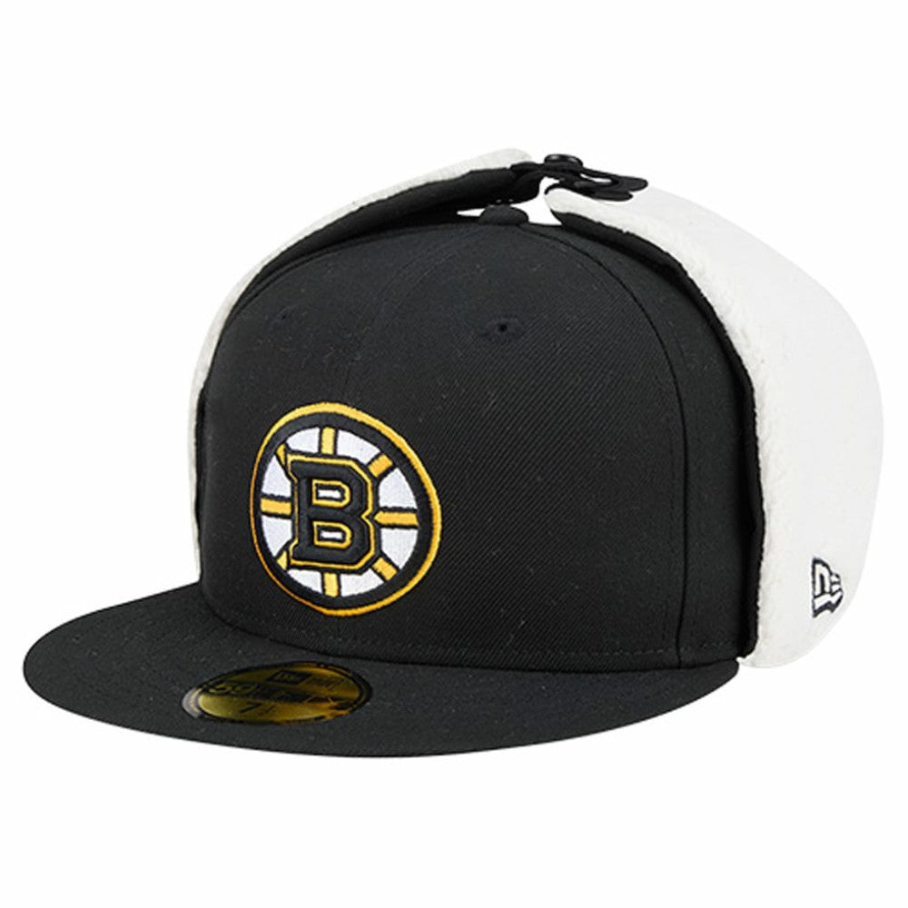 Boston Bruins New Era Injection Dog Ear Classic Fitted Hat - Black | New Era Lifestyle