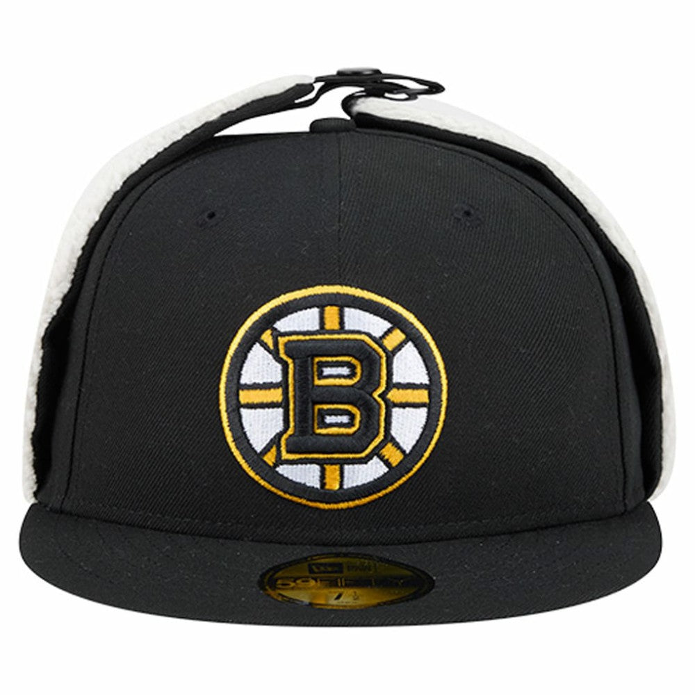 Boston Bruins New Era Injection Dog Ear Classic Fitted Hat - Black | New Era Lifestyle