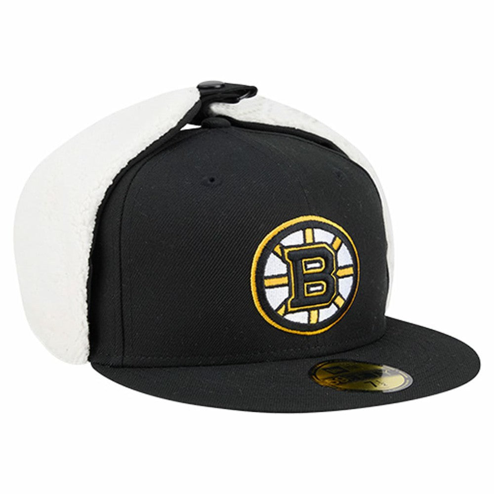Boston Bruins New Era Injection Dog Ear Classic Fitted Hat - Black | New Era Lifestyle