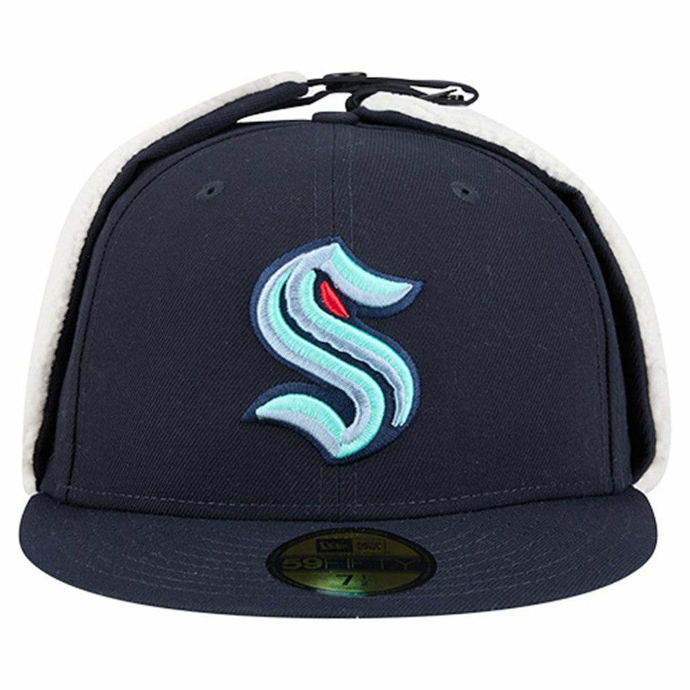 Seattle Kraken New Era Injection Dog Ear Classic Fitted Hat - Deep Sea Blue | New Era discount