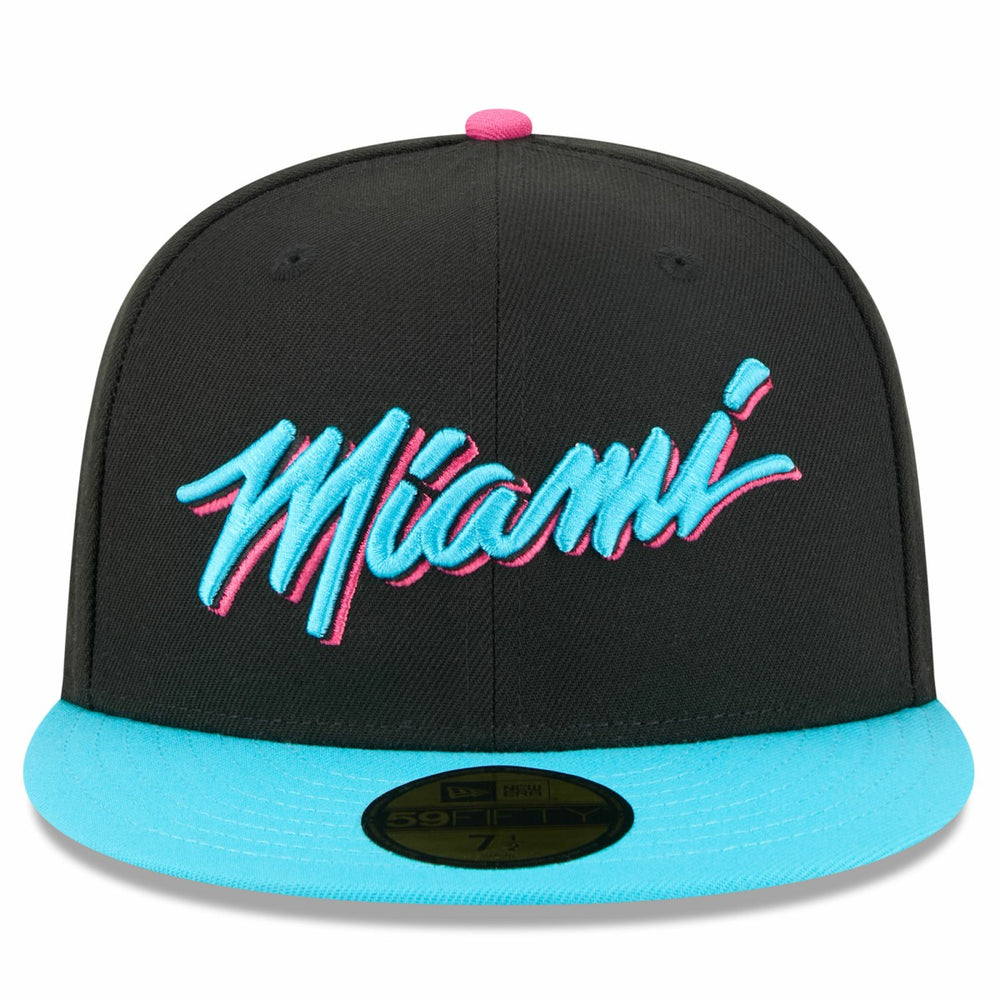 New Era Miami Heat 2025/26 City Edition 59FIFTY Fitted Hat Black/Turquoise