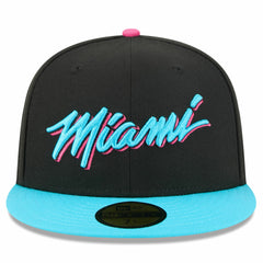 New Era Miami Heat 2025/26 City Edition 59FIFTY Fitted Hat Black/Turquoise
