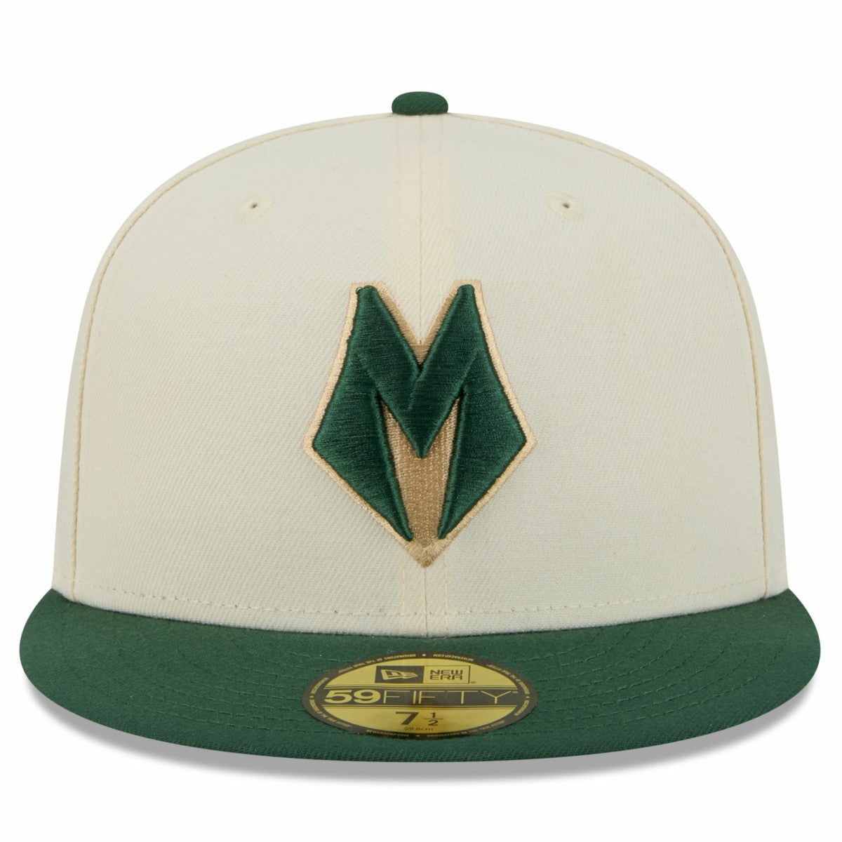New Era Milwaukee Bucks 2025/26 City Edition 59FIFTY Fitted Hat Cream/Hunter Green