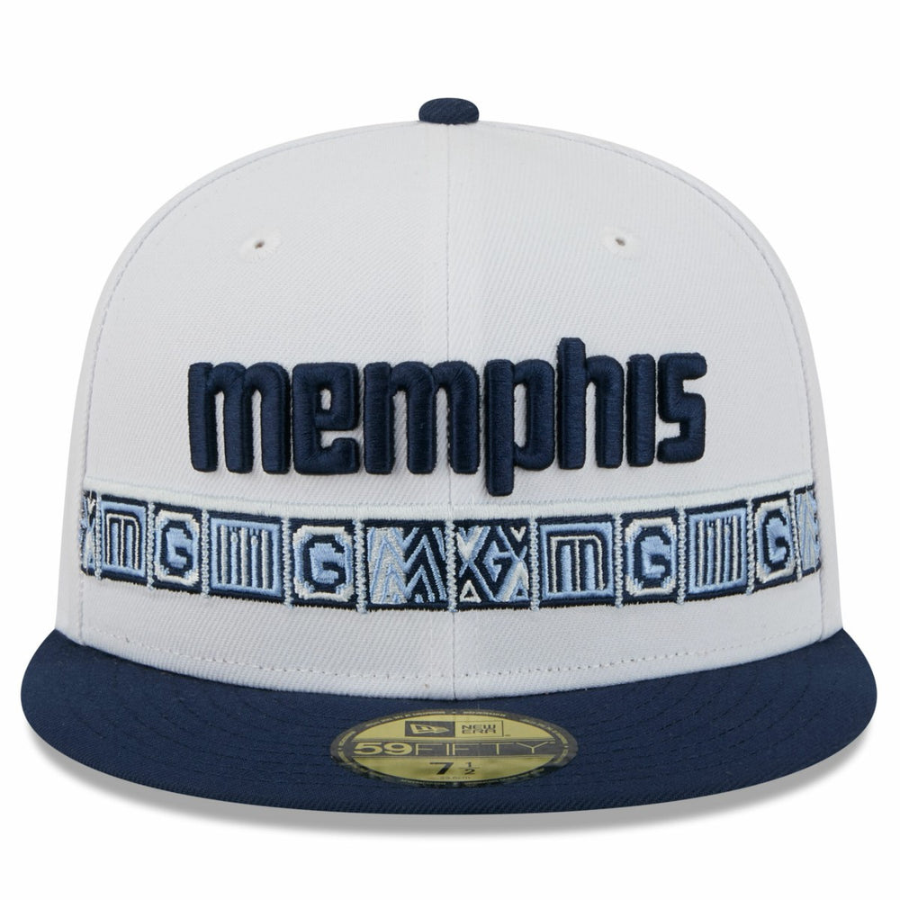 New Era Memphis Grizzlies 2025/26 City Edition 59FIFTY Fitted Hat White/Navy