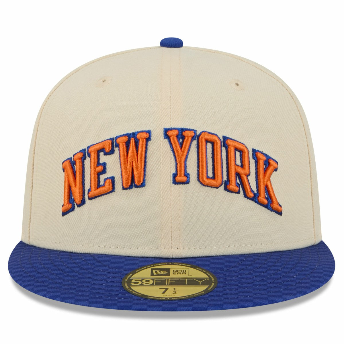 New Era New York Knicks 2025/26 City Edition 59FIFTY Fitted Hat Cream/Blue