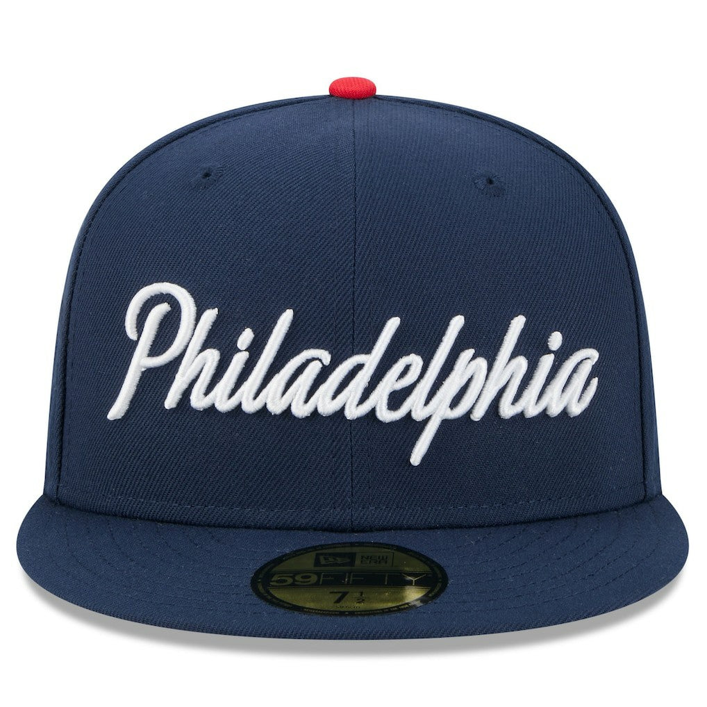 New Era Philadelphia 76ers 2025/26 City Edition 59FIFTY Fitted Hat Navy