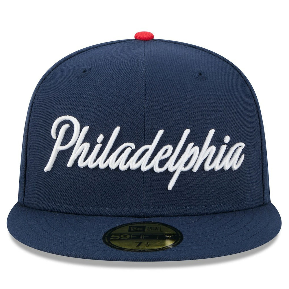 New Era Philadelphia 76ers 2025/26 City Edition 59FIFTY Fitted Hat Navy