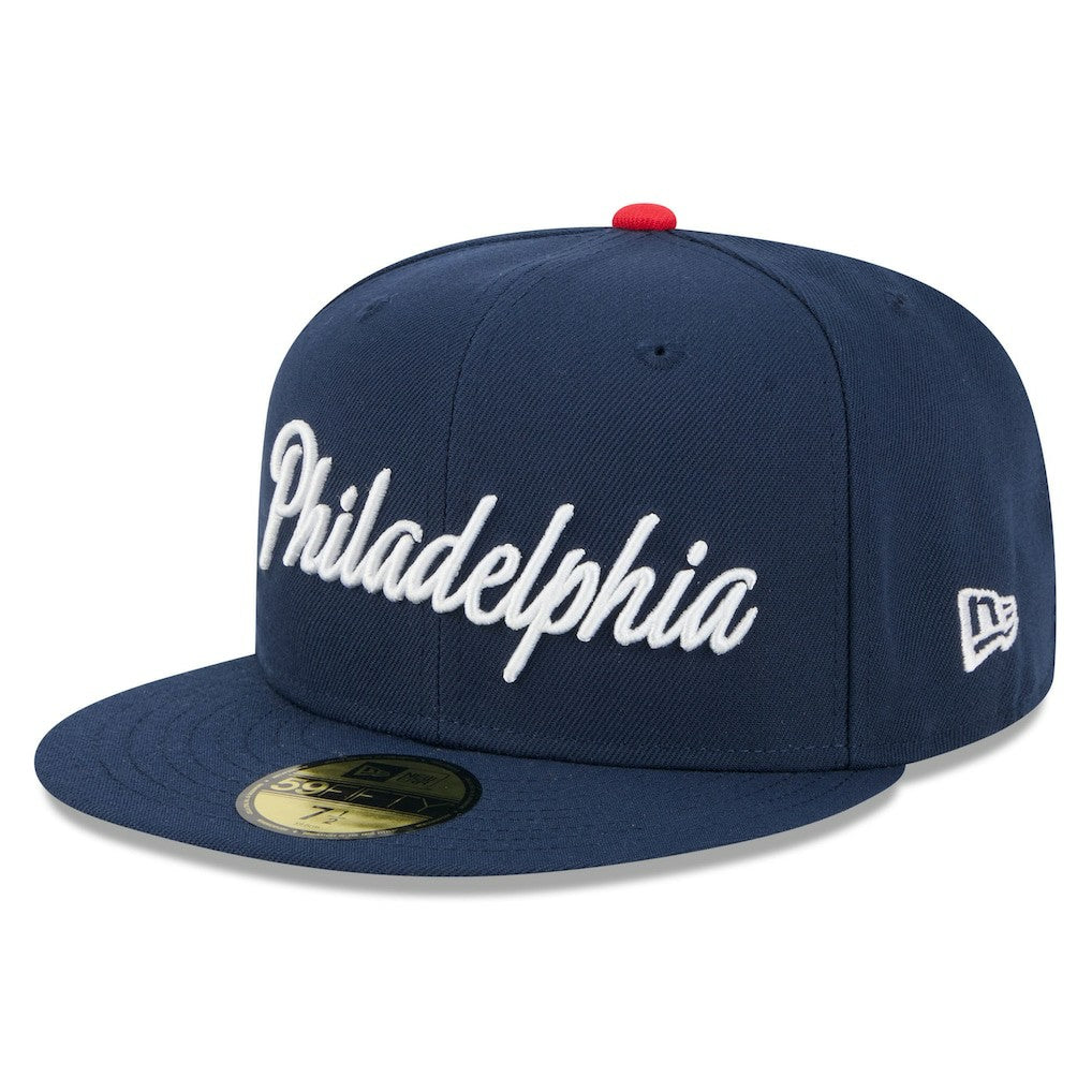 New Era Philadelphia 76ers 2025/26 City Edition 59FIFTY Fitted Hat Navy