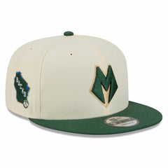 New Era Milwaukee Bucks 2025/26 City Edition 9FIFTY Snapback Hat Tan/Hunter Green