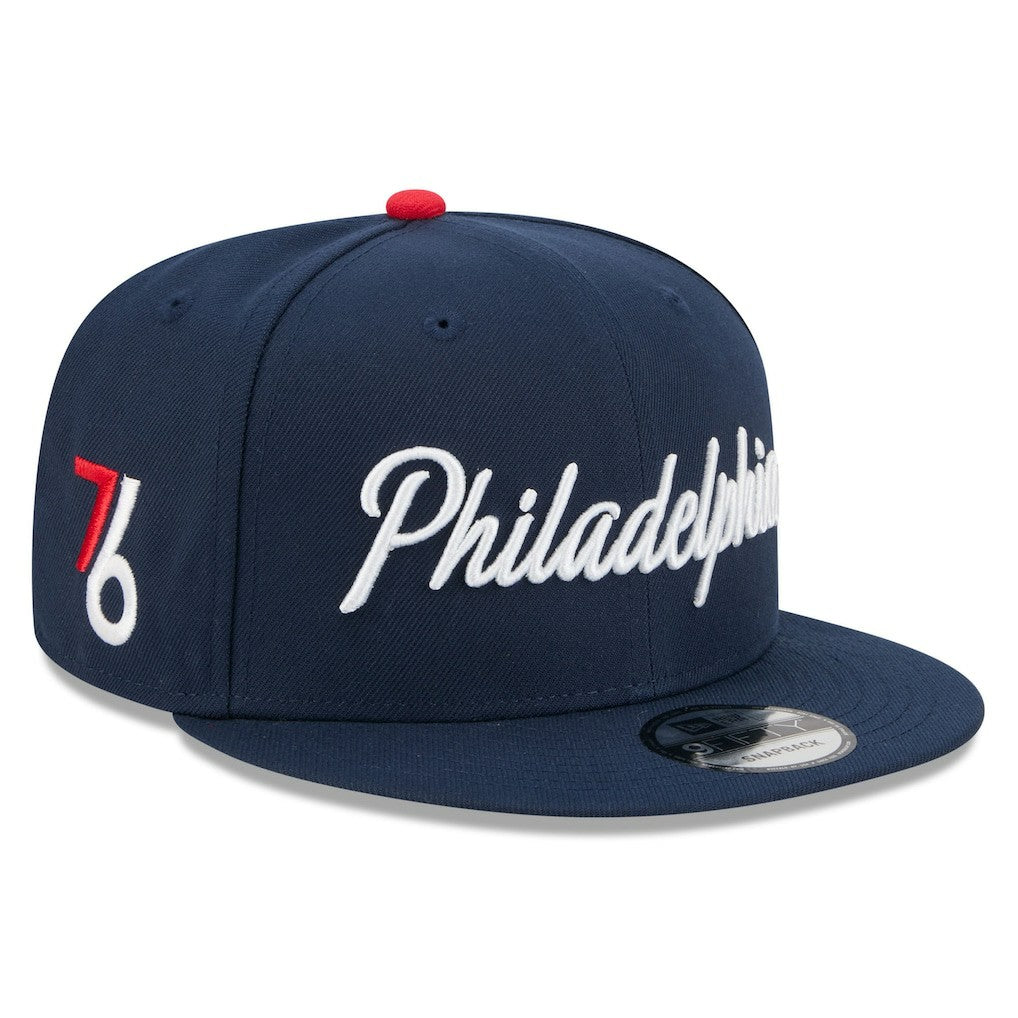 New Era Philadelphia 76ers 2025/26 City Edition 9FIFTY Snapback Hat Navy