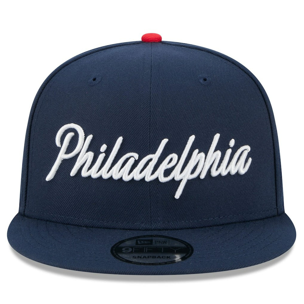 New Era Philadelphia 76ers 2025/26 City Edition 9FIFTY Snapback Hat Navy