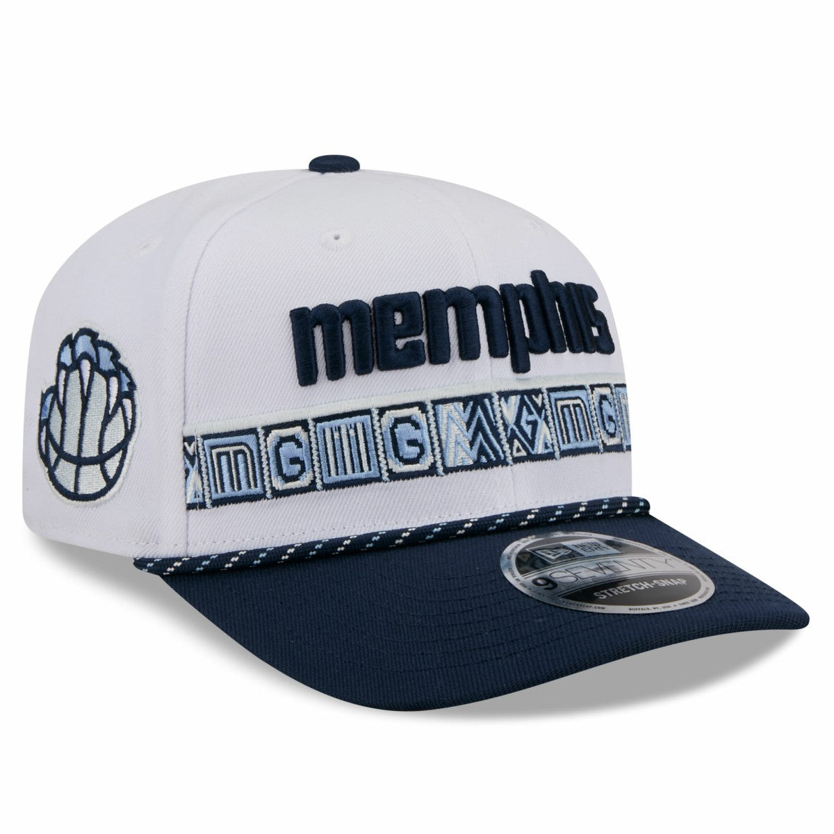 New Era Memphis Grizzlies 2025/26 City Edition 9SEVENTY Adjustable Hat White/Navy