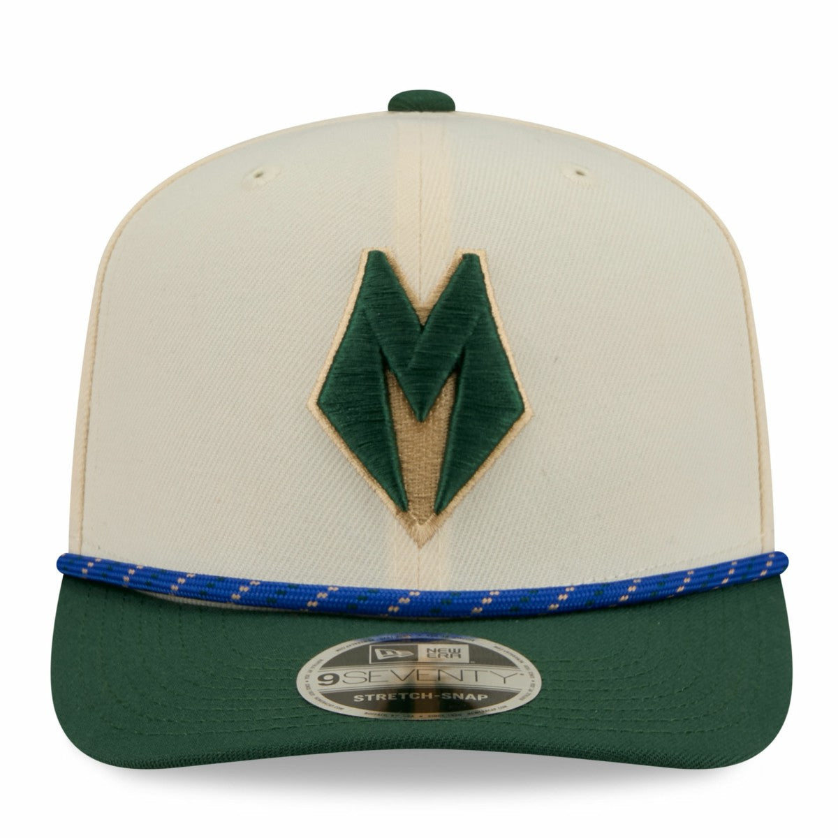 New Era Milwaukee Bucks 2025/26 City Edition 9SEVENTY Adjustable Hat Cream/Hunter Green