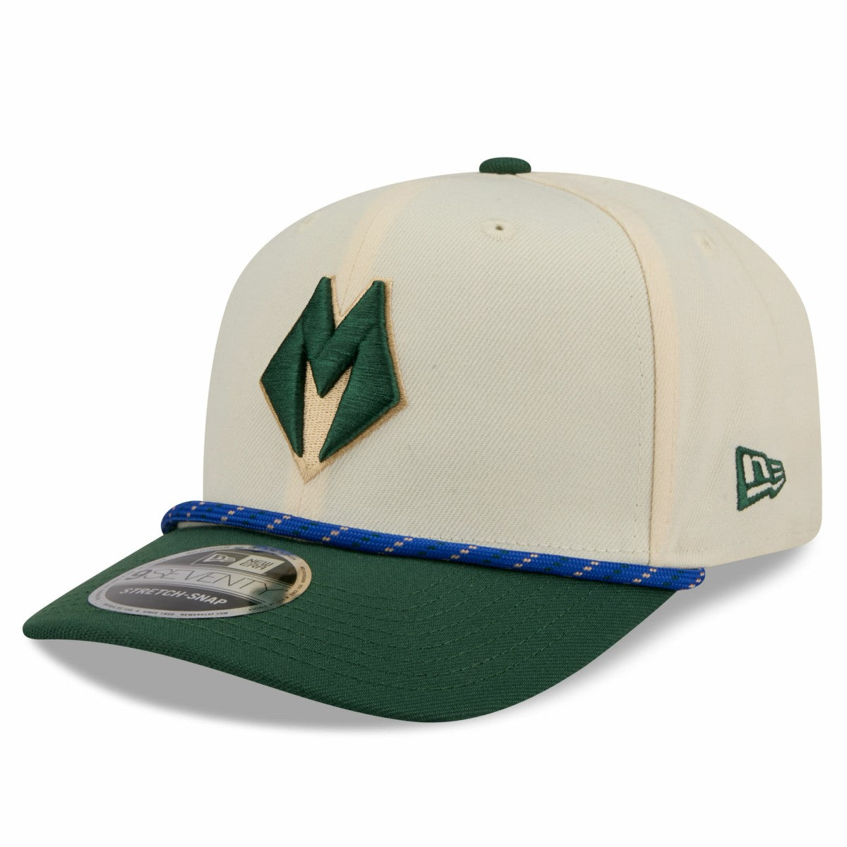 New Era Milwaukee Bucks 2025/26 City Edition 9SEVENTY Adjustable Hat Cream/Hunter Green