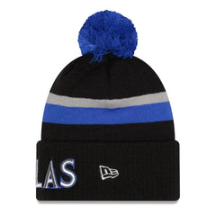 New Era Dallas Mavericks 2025/26 City Edition Cuffed Knit Hat with Pom Black/Blue