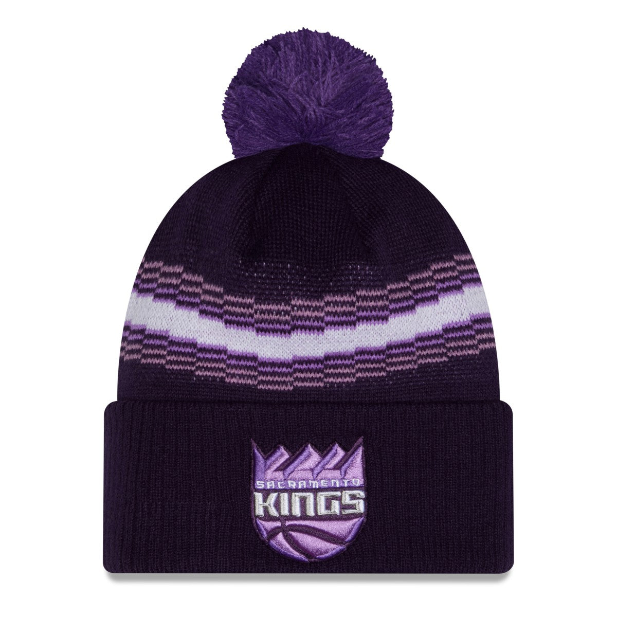 New Era Sacramento Kings 2025/26 City Edition Cuffed Knit Hat with Pom Purple