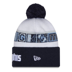 New Era Memphis Grizzlies 2025/26 City Edition Cuffed Knit Hat with Pom Navy/White