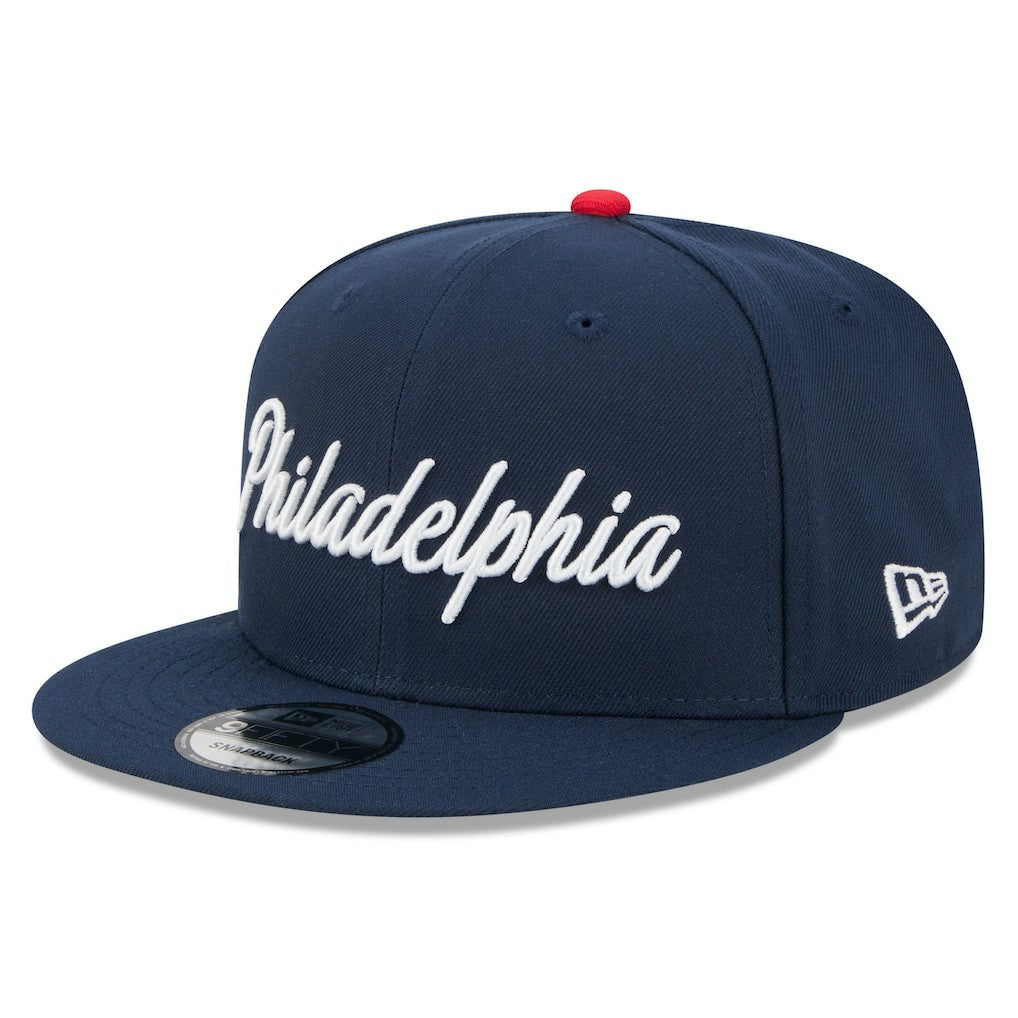 New Era Philadelphia 76ers Youth 2025/26 City Edition 9FIFTY Snapback Hat Navy